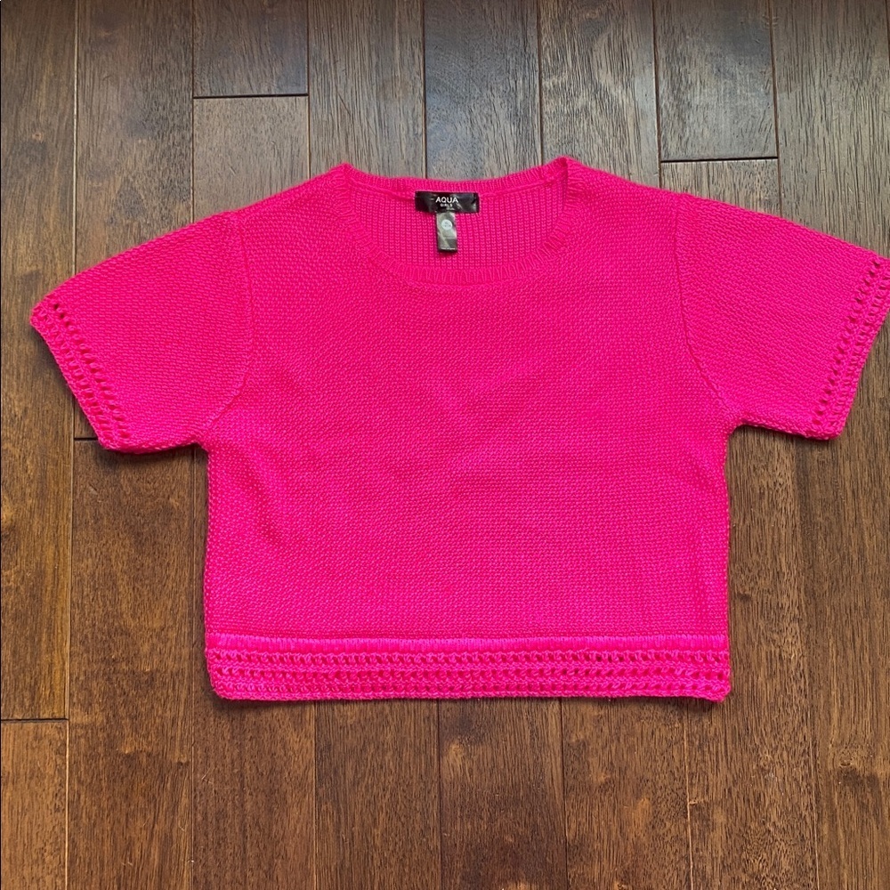 Aqua Kids Vivid Pink Knit Top